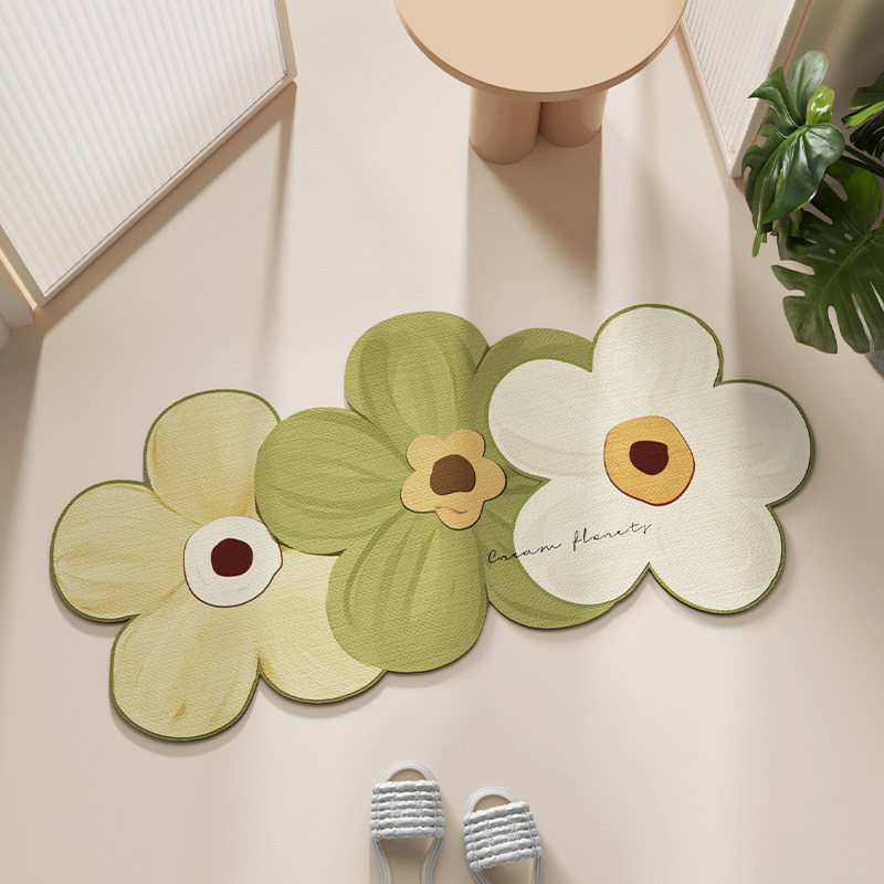 Quick Dry Diatomite Bath Mat - VIKAMA オーバル珪藻土バスマット、滑り止め吸水速乾フロアマット、バスルーム、トイレ、家の玄関用 ​