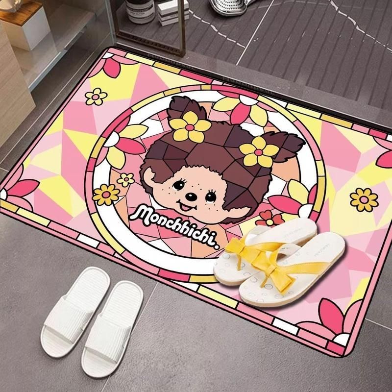 Quick Dry Diatomite Bath Mat - モンチッチカートゥーン珪藻土バスマット 超吸水性 滑り止め 速乾性 フットパッド 浴室入口