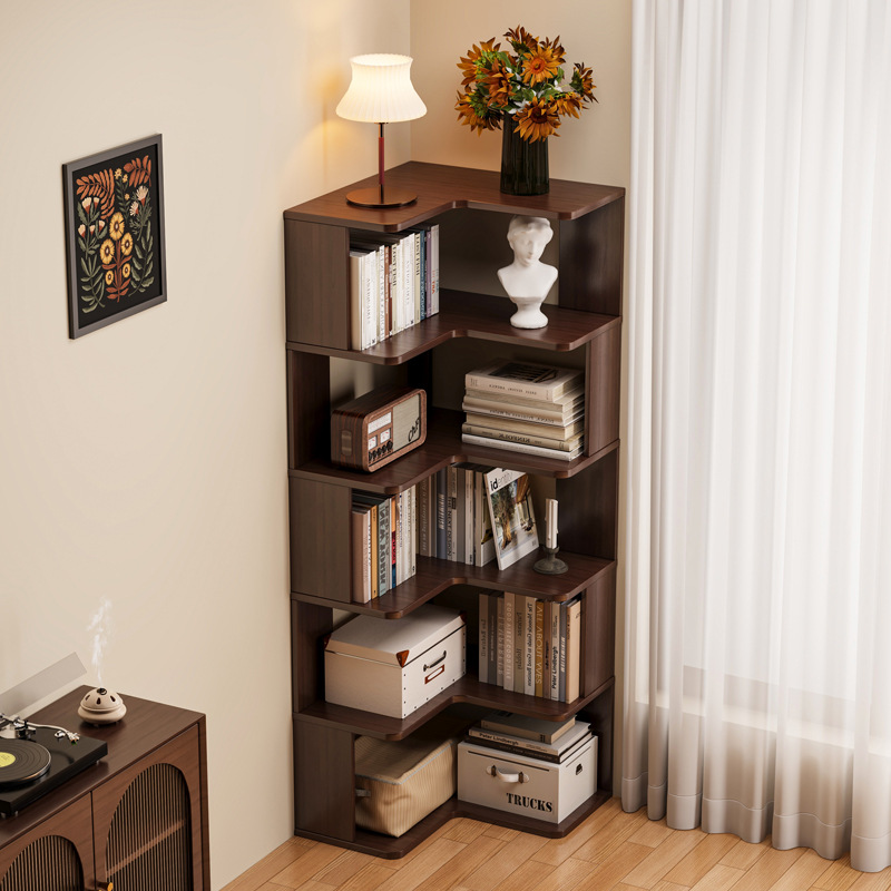 Storage & Organization - HYS無垢材コーナー本棚ホームリビングルームコーナーキャビネット壁コーナー収納ラック寝室シンプル本棚