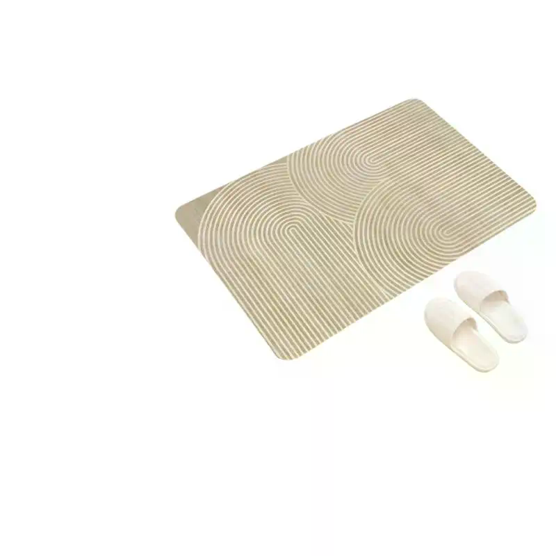 [MA]ベージュのストライプ柄珪藻土バスマット速乾吸水性滑り - Quick Dry Diatomite Bath Mat のレビューと価格