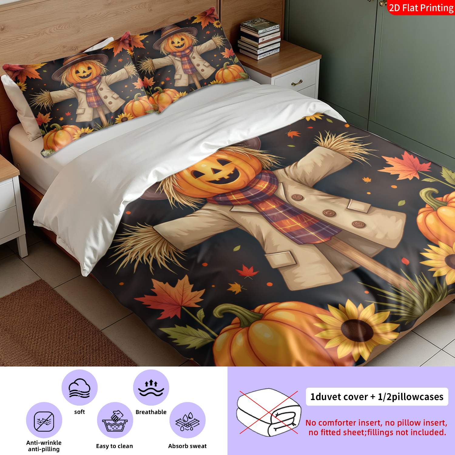 布団カバーセット（枕カバー付き）、3ピース寝具セット（布団カ - Duvet Cover Sets With Zipper のレビューと価格