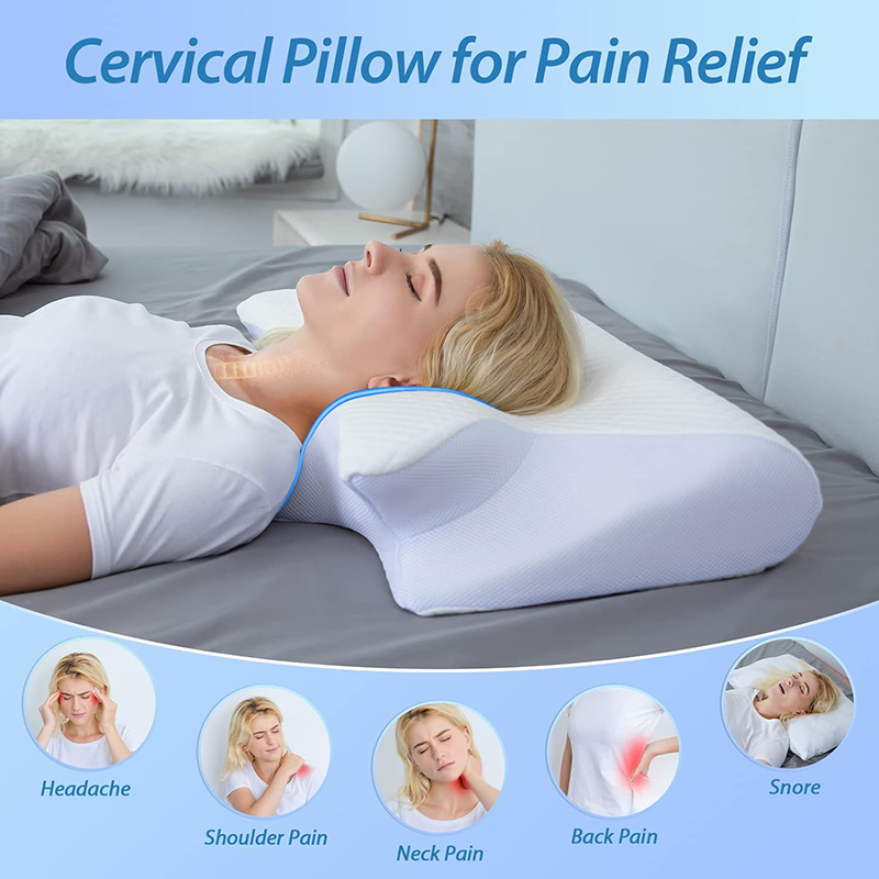 新しいメモリーフォーム頸椎枕 2 in 1 人間工学に基づい - Anti Snore Contour Pillow のレビューと価格