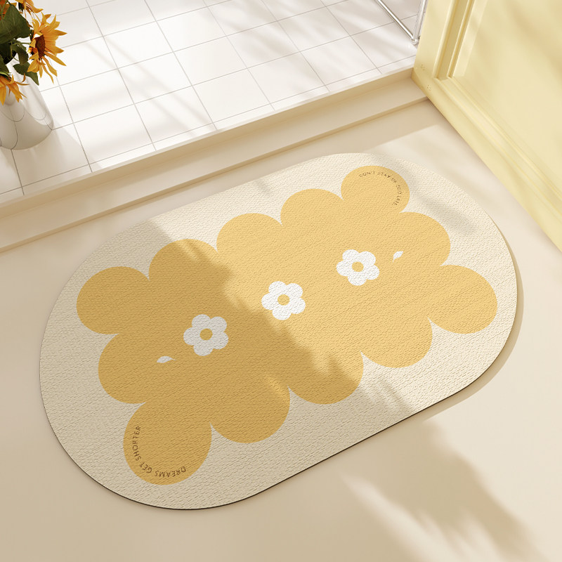VIKAMA オーバル珪藻土バスマット、滑り止め吸水速乾フロ - Quick Dry Diatomite Bath Mat のレビューと価格