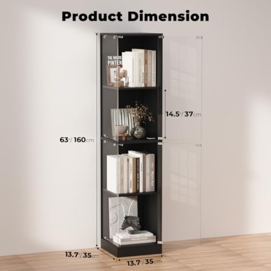 ガラス扉付きコーナーディスプレイキャビネット、ホワイトMDF - Lighting のレビューと価格