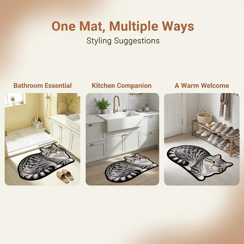 珪藻土バスマット 美しい猫柄 滑り止め 高吸水 速乾 ホーム - Quick Dry Diatomite Bath Mat のレビューと価格