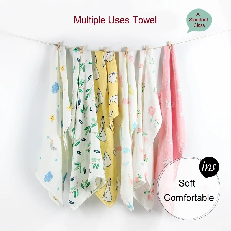 新生児用竹タオル,ベビーおくるみ,子供用,オーガニックコット - Muslin Cotton Bedspread のレビューと価格