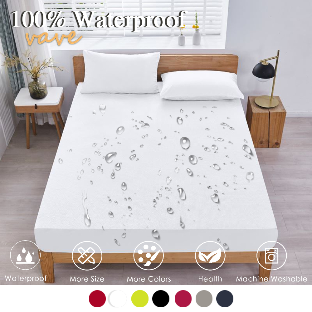 フィットベッド100% 防水,伸縮性バンド付き滑り止めマット - Waterproof Mattress Protector Breathable のレビューと価格