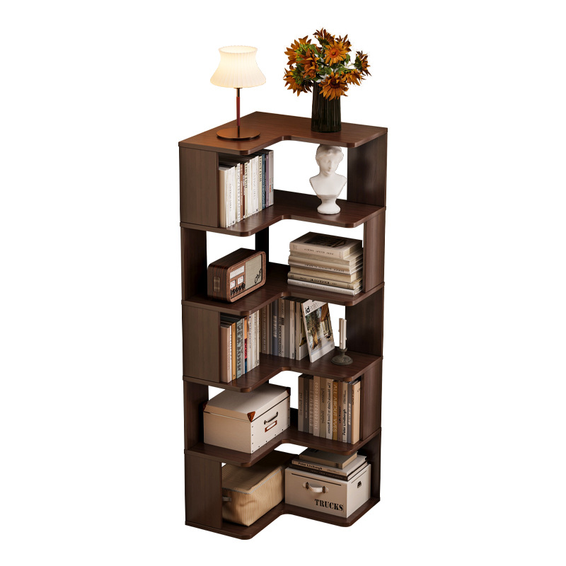 HYS無垢材コーナー本棚ホームリビングルームコーナーキャビネ - Storage & Organization のレビューと価格