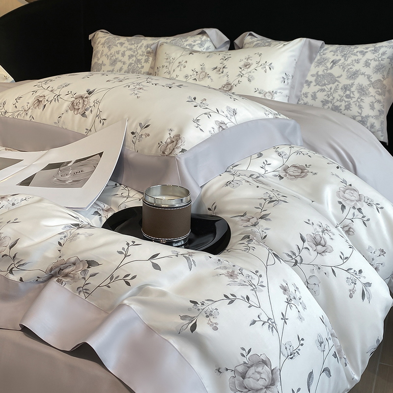高級デジタル印刷花と植物寝具セットリヨセルユーカリ繊維ソフト - Aesthetic Floral Duvet Cover のレビューと価格