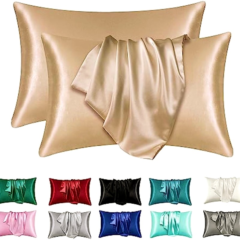 2枚組 サテンシルク枕カバー 髪と肌に良い コーラル枕カバー - Satin Silk Pillowcase Hair Skin のレビューと価格