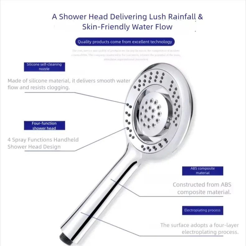 高圧ハンドヘルドシャワーヘッド 防爆・落下防止 節水 レイン - High Pressure Shower Head Handheld のレビューと価格