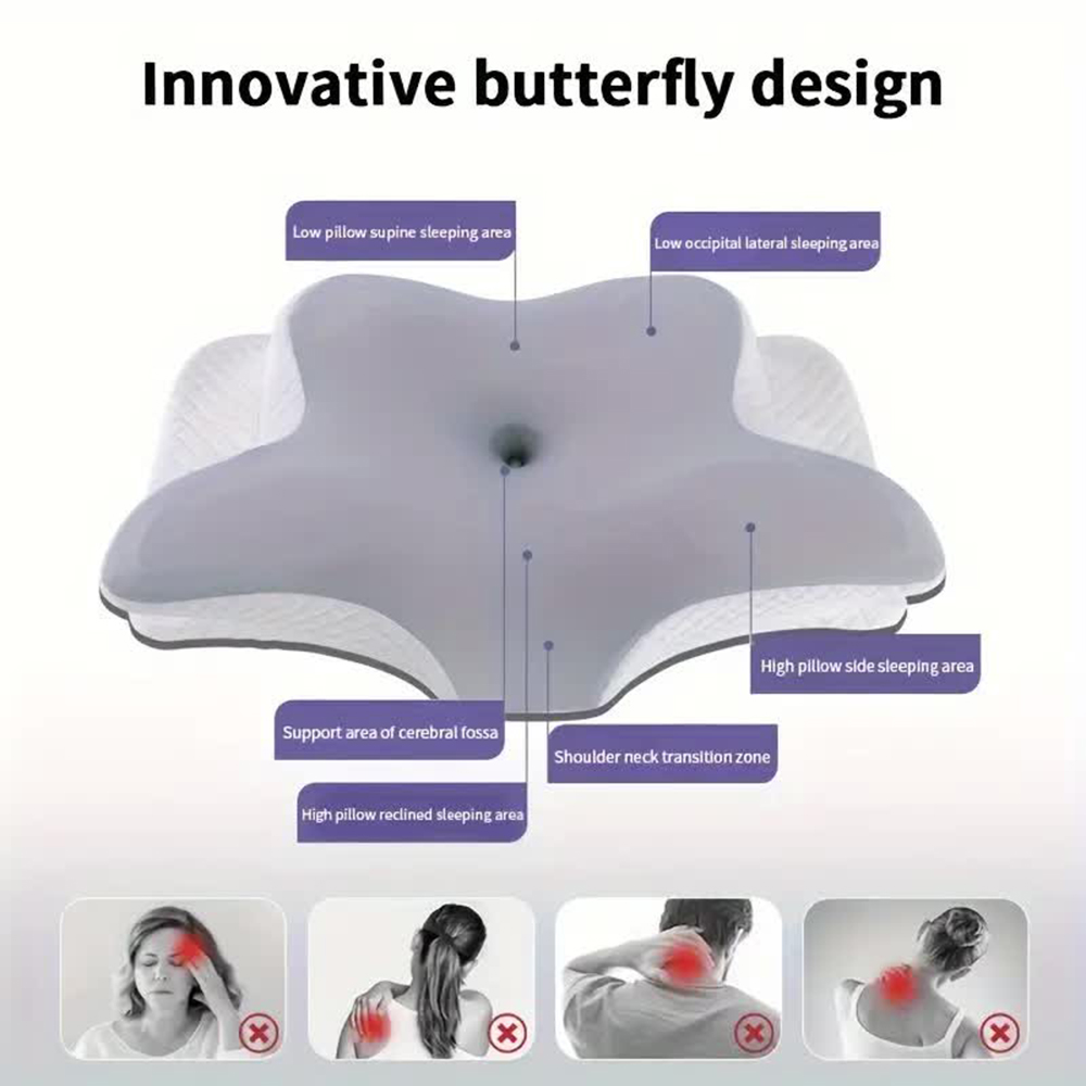 低反発枕蝶形リラックス頚椎低反発ネックピロー鎮痛睡眠整形外科 - Anti Snore Contour Pillow のレビューと価格